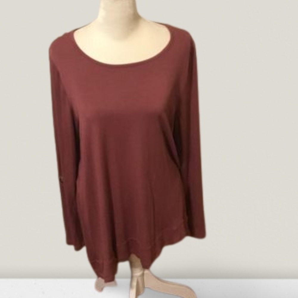 Soft Surroundings Top Sz M Berry Color Casual Comfy Leisurewear